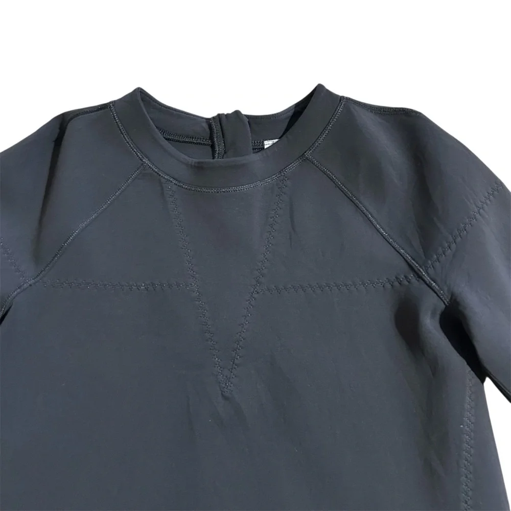 Ivivva By Lululemon Black Peplum Neoprene LS Swim Rashguard Top Pocket Sz L 14